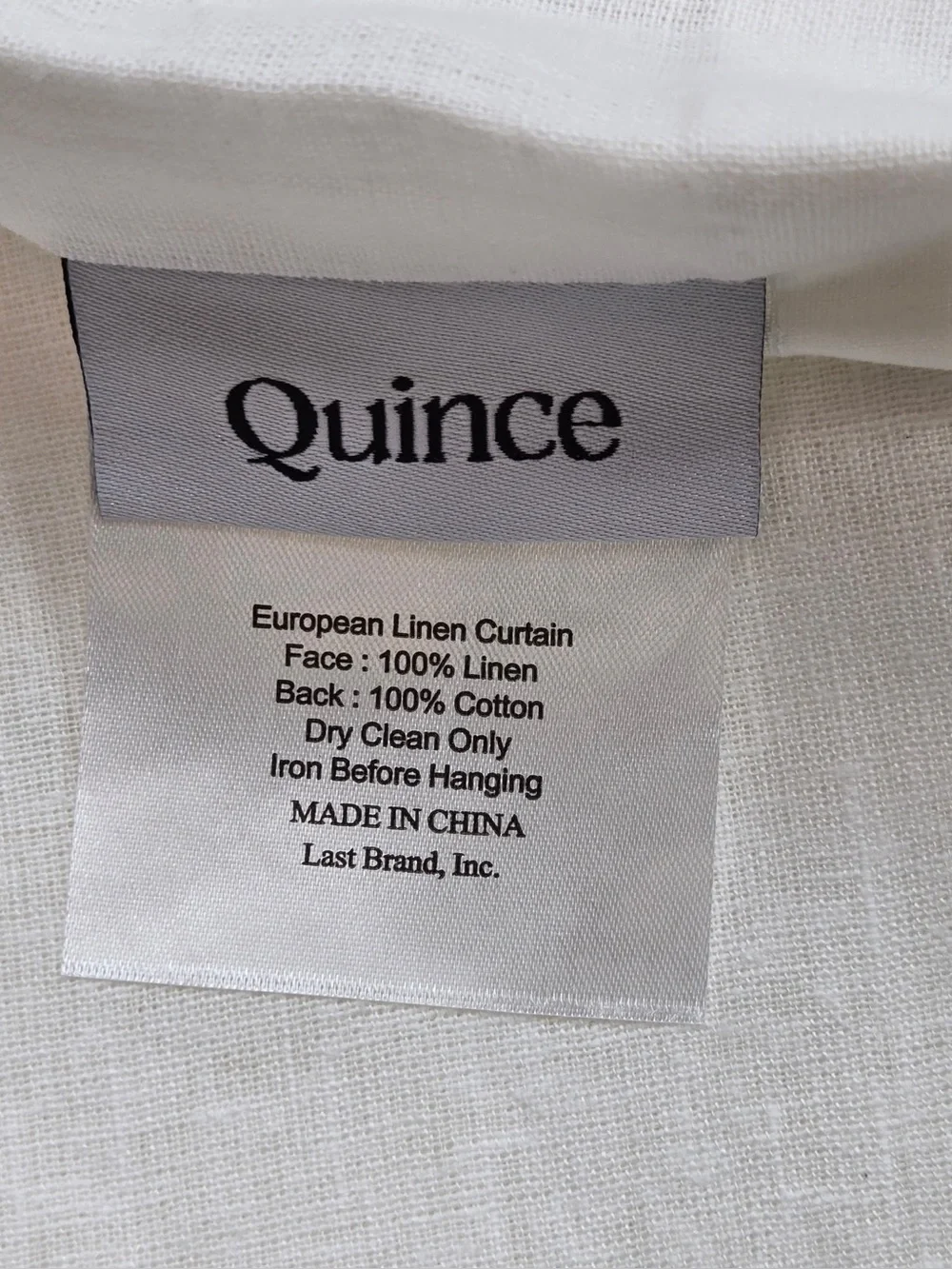 NWT QUINCE Set Of 2 48x108 European Linen Curtains White 0353